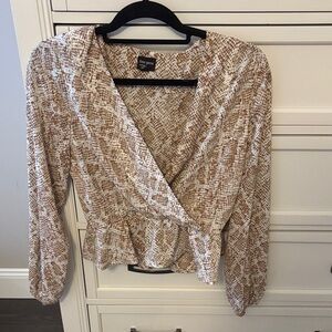 Free Press Beige Textured Blouse